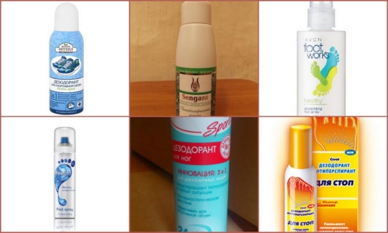 Виды дезодорантов для ног против запаха и пота